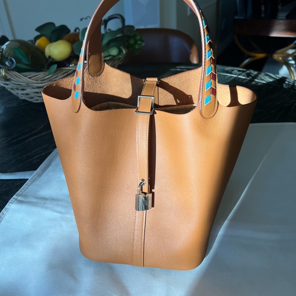 Hermes 2019 limited edition Tressage Gold Epsom Picotin MM - Picture 3 of 12